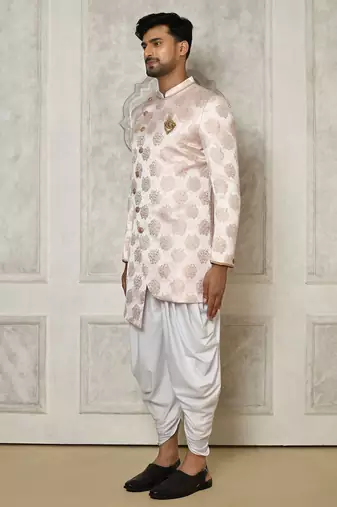 Rose gold anghrakha pattern work indo western