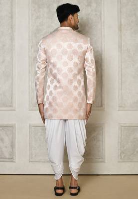 Rose gold anghrakha pattern work indo western 5
