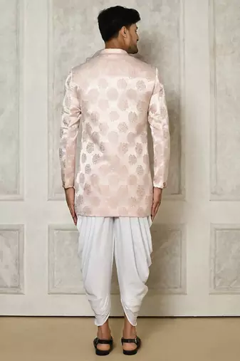 Rose gold anghrakha pattern work indo western