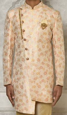 Peach anghrakha pattern work indo western 2