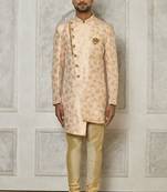 Peach anghrakha pattern work indo western