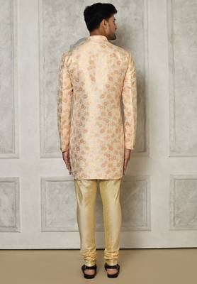 Peach anghrakha pattern work indo western 4