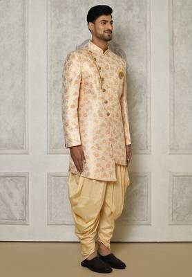 Peach anghrakha pattern work indo western 3