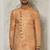 Peach anghrakha pattern work with hand work on collar and pocket indo western
