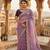 Light Purple Color embroidery sequence work Sattin Saree
