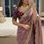Light Purple Color embroidery sequence work Sattin Saree