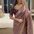 Light Purple Color embroidery sequence work Sattin Saree