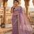 Light Purple Color embroidery sequence work Sattin Saree