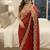 Red Color embroidery sequence work Sattin Saree