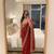 Red Color embroidery sequence work Sattin Saree