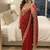 Red Color embroidery sequence work Sattin Saree