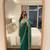 Teal Color embroidery sequence work Sattin Saree