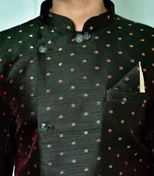 Bottle green anghrakha pattern work indo western