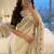 White Color embroidery sequence work Sattin Saree