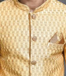 Gold straight pattern work indo western