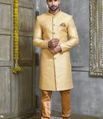 Gold straight pattern work indo western