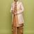 Peach front open pattern design with detached inside sleeveless jacket indo western