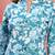 Women light blue cotton floral printed co ord sets stitched