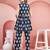Women navy blue cotton floral printed co ord sets stitched