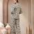 Women grey cotton floral printed co ord sets stitched