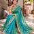 Green & blue shaded chiffon saree with gota patti jaal work