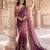 Magenta & pink shaded chiffon saree with gota patti jaal work
