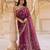 Magenta & pink shaded chiffon saree with gota patti jaal work