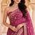 Magenta & pink shaded chiffon saree with gota patti jaal work