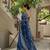 Blue shaded chiffon saree with gota patti jaal work
