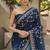 Blue shaded chiffon saree with gota patti jaal work