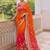 Pink & orange shaded chiffon saree with gota patti jaal work