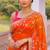 Pink & orange shaded chiffon saree with gota patti jaal work