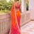 Pink & orange shaded chiffon saree with gota patti jaal work