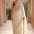 Off white chiffon saree with gota patti jaal work