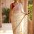 Off white chiffon saree with gota patti jaal work