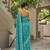 Turquoise blue chiffon saree with gota patti jaal work