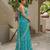 Turquoise blue chiffon saree with gota patti jaal work