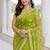 Green chiffon saree with gota patti jaal work
