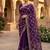 Purple chiffon saree with gota patti jaal work