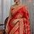 Red silk saree with gota patti jaal work, peacock motifs & heavy pallu