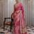 Pink silk saree with gota patti jaal work, peacock motifs & heavy pallu