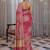 Pink silk saree with gota patti jaal work, peacock motifs & heavy pallu