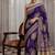 Purple silk saree with gota patti jaal work, peacock motifs & heavy pallu