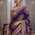 Purple silk saree with gota patti jaal work, peacock motifs & heavy pallu