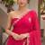 Pink chiffon saree with gotta patti & kardana work scallop border