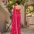 Pink chiffon saree with gotta patti & kardana work scallop border