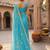 Blue chiffon saree with gotta patti & kardana work scallop border