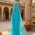 Blue chiffon saree with gotta patti & kardana work scallop border