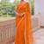 Orange chiffon saree with gotta patti & kardana work scallop border