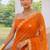 Orange chiffon saree with gotta patti & kardana work scallop border